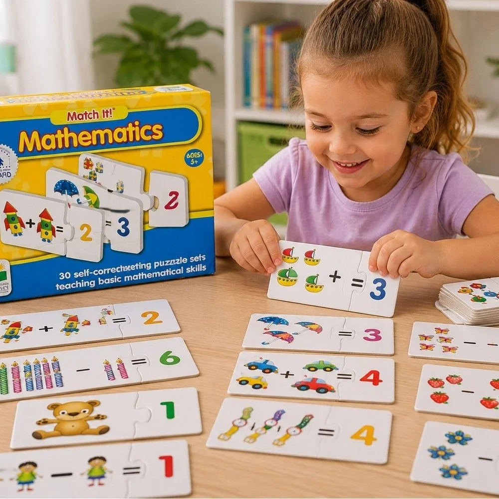 The Learning Journey Match It Mathematics 30 Math Puzzles Ages 3+ Preschool